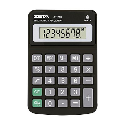 Calculadora de Mesa 8 Dígitos Preta Zeta ZT718