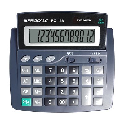 Calculadora de Mesa 12 Dígitos Visor Móvel Procalc PC123