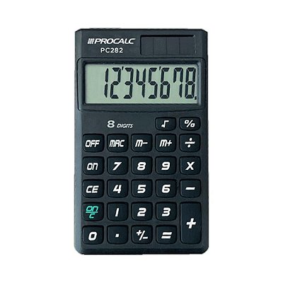 Calculadora de Bolso 8 Dígitos Preta Procalc PC282