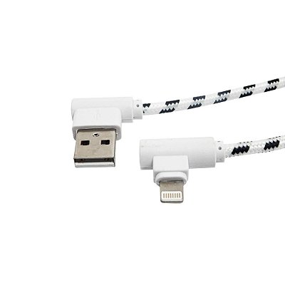Cabo USB-A x Lightning 1m Conector 90º Branco Husky ARGA005