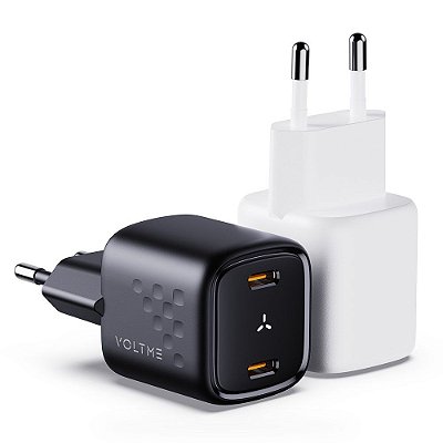 Carregador Rápido Duplo USB-C 30W PD Revo Mini Duo Voltme