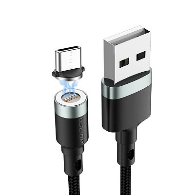 Cabo Magnético USB-A Conector Tipo C 5A 1m Nylon Uslion