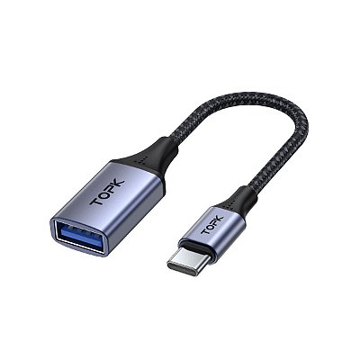 Adaptador OTG USB 3.0 x Tipo C Alumínio TOPK A10-XT