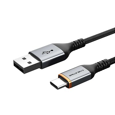 Cabo USB-A x USB-C 3A p/ Powerbank Nylon 50cm Cabletime