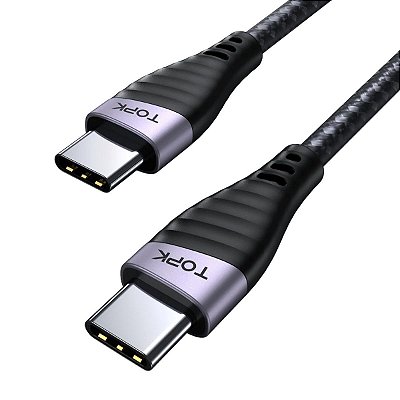 Cabo USB-C Fast Charging 60W PD QC 3.0 Nylon 2m TOPK AC15
