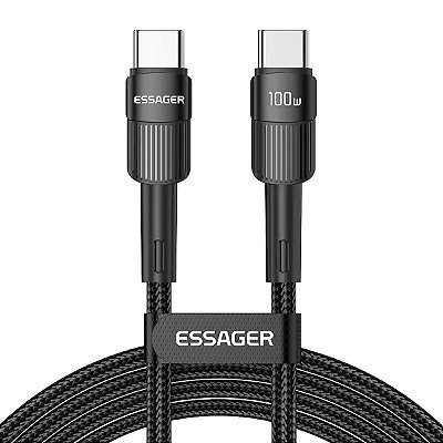 Cabo USB-C 100W PD QC 4.0 Fast Charging 5A Nylon 2m Essager