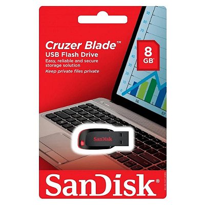 Pen Drive 8GB Cruzer Blade USB 2.0 SanDisk SDCZ50-008G-B35