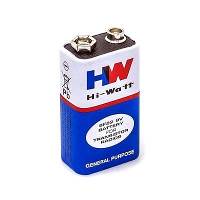 Bateria 9V Hi-Watt Long Life HW 6F22M