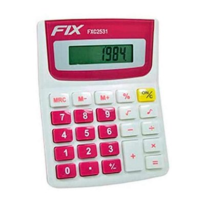 Calculadora de Mesa 8 Dígitos Rosa Fix FXC2531