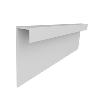Perfil Rodapé Invertido com nicho para LED para embutimento em parede Drywall
