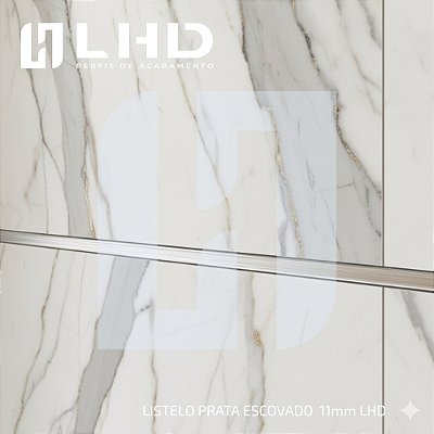 Perfil Listelo Inox Prata para Faixas Decorativas em Paredes