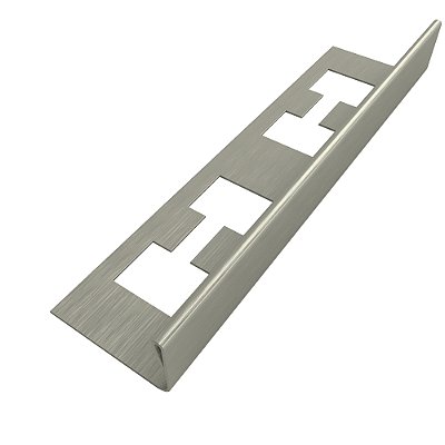 Perfil Soleira L Inox Prata para separação de pisos.