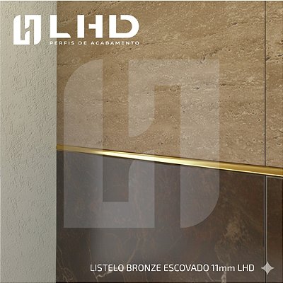 Perfil Listelo Inox 304 Bronze para Faixas Decorativas em Paredes
