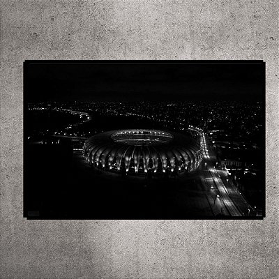 Quadro - Pequeno - Estádio Beira-Rio - Imagem aérea Preto e Branco - 60cmx40xcm. BRP9