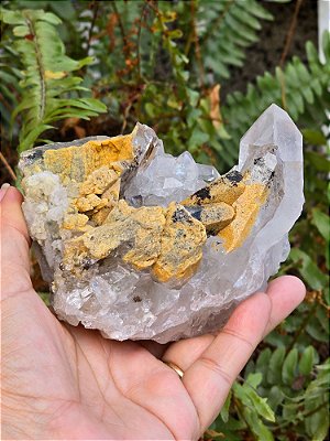 Drusa de Quartzo Xamânico com Lodolita verde e marrom Lemuriano - Cod. PCO 30