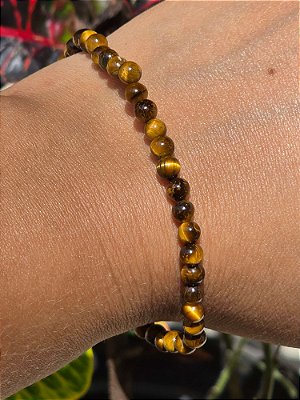Pulseira de Olho de Tigre - 4mm - Esferas