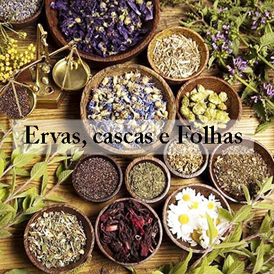 Ervas, cascas e folhas