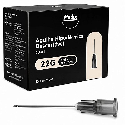 AGULHA 30X7 - PRETA - CX C/ 100 UNID