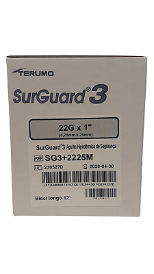 Agulhas SG3 Terumo - Caixa com 100 unidades - 2225 - 22g - 25x070mm