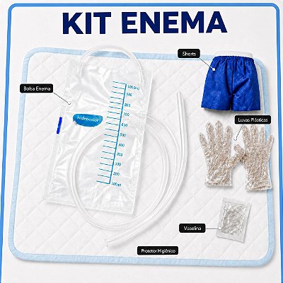 KIT ENEMA DE CAFÉ COMPLETO 1000ML - DESCARTÁVEL - HIDROCOLON
