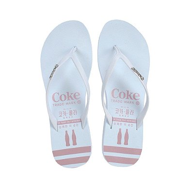 Chinelo Feminino Coca Cola Shoes Pause Branco CC3298