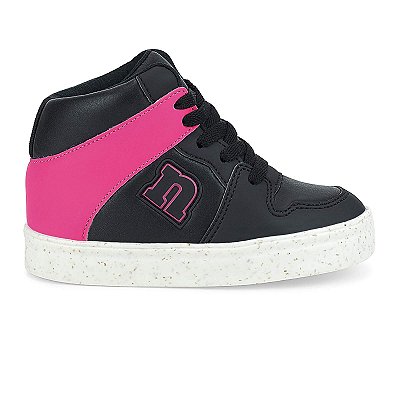 Tênis Infantil Feminino Novopé Preto e Pink- 108N400