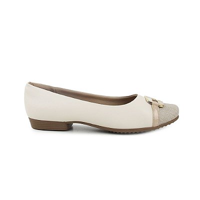 Sapato Feminino Piccadilly Off White Bege - 250187