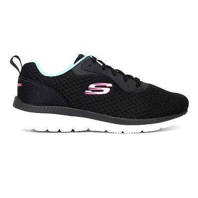 Tênis Feminino Skechers Bountiful Preto Azul Turquesa R-1260