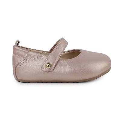 Sapato Infantil Feminino Gambo Couro Glitter Dourado- B3002F