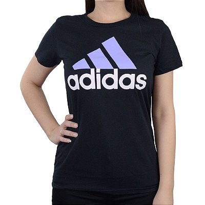 Camiseta Feminina Adidas MC Basic Bos Tee Preta - HH9000
