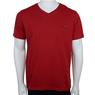 Camiseta Masculina Fico Gola V Vermelha Sketch - 00842
