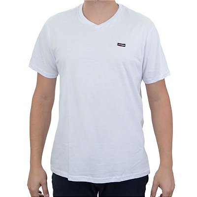 Camiseta Masculina Fico Gola V Branca - 00842