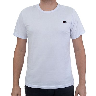 Camiseta Masculina Fico Lisa Gola Redonda Branca - 00841