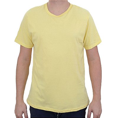 Camiseta Masculina Fico Gola Redonda Amarela - 00820