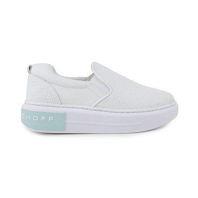 Tenis Feminino Jorge Bischoff Slip On Couro Soft Branco - J13664