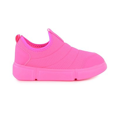 Tênis Infantil Feminino Novopé com Led Rosa Fluor  - 5000126