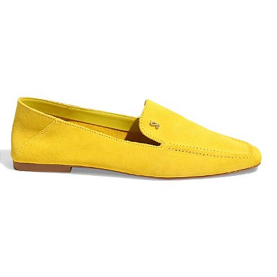 Sapato Feminino Santa Lolla Mocassim Couro Amarelo - 0504