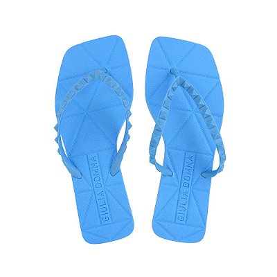 Chinelo Feminino Giulia Domna Bico Quadrado Azul - 508.02