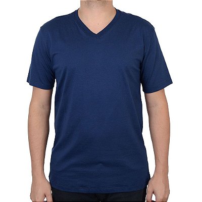 Camiseta Masculina Básico.Com MC Pima Azul Marinho - 102101