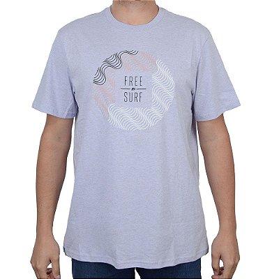 Camiseta Masculina Freesurf MC Lines Lilás Mescla - 110405
