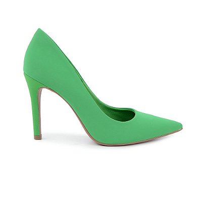 Sapato Feminino Bebecê Scarpin Salto Alto Verde - T9430
