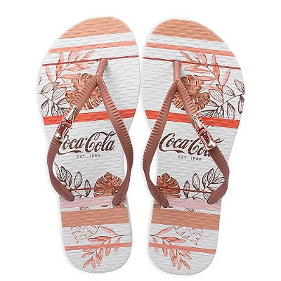 Chinelo Feminino Coca Cola Tropical Lace Marrom - CC3556