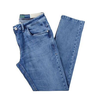 Calça Jeans Masculina Dudalina Slim Azul Medio - 910124