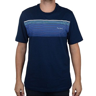 Camiseta Masculina Pierre Cardin MC Silk Azul Marinho 45485