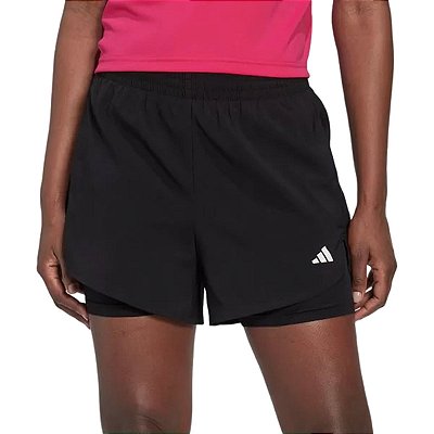 Shorts Feminino Adidas Aeroready Training 2 in1 Black HN1044
