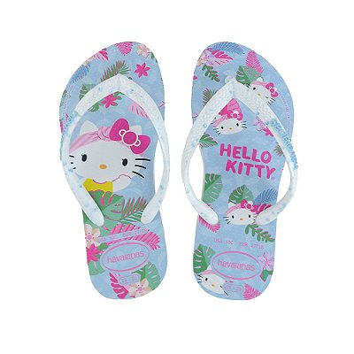 Chinelo Infantil Havaianas Kids Slim Hello Kitty Branco - 41