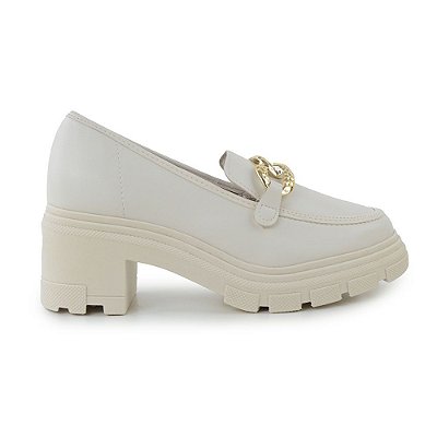 Sapato Feminino Moleca Oxford Branco Off - 5777