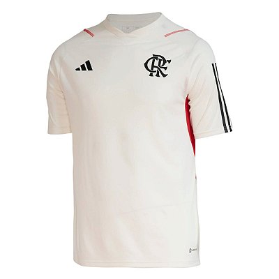Camiseta Masculina Adidas Treino Flamengo Off White - HS5206