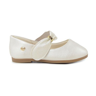 Sapatilha Infantil Feminina Klin Off white Perolizado - 1521