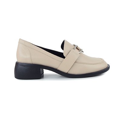 Sapato Feminino Lia Line Loafer Vanilla Bege - 2204